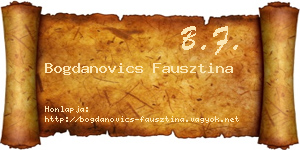 Bogdanovics Fausztina névjegykártya